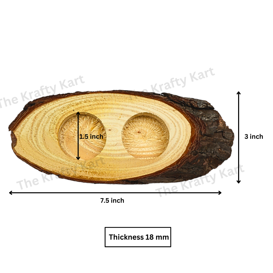 Oval Wooden Candle Stand (B)