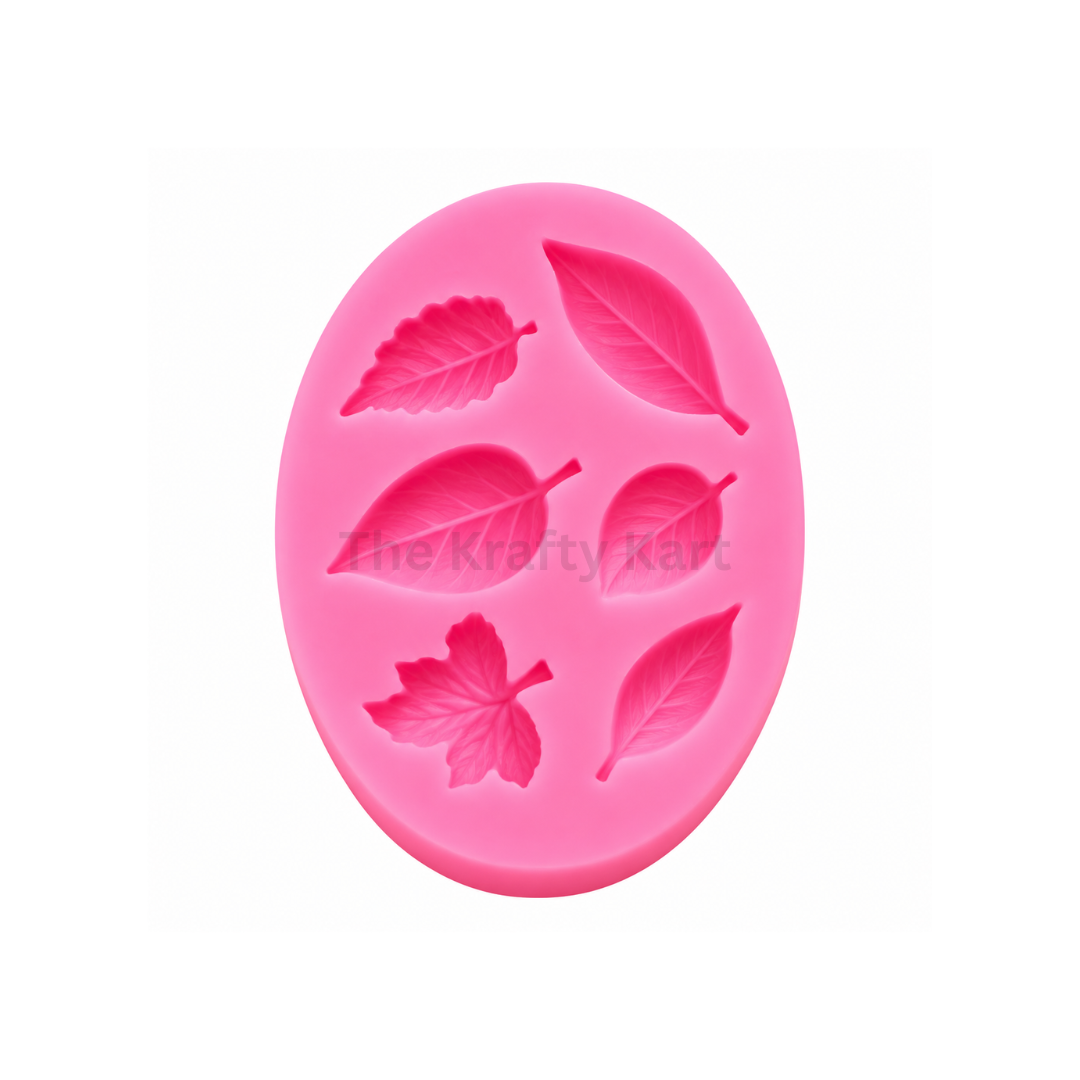 6 Cavity Leaf Pink Candle Mould