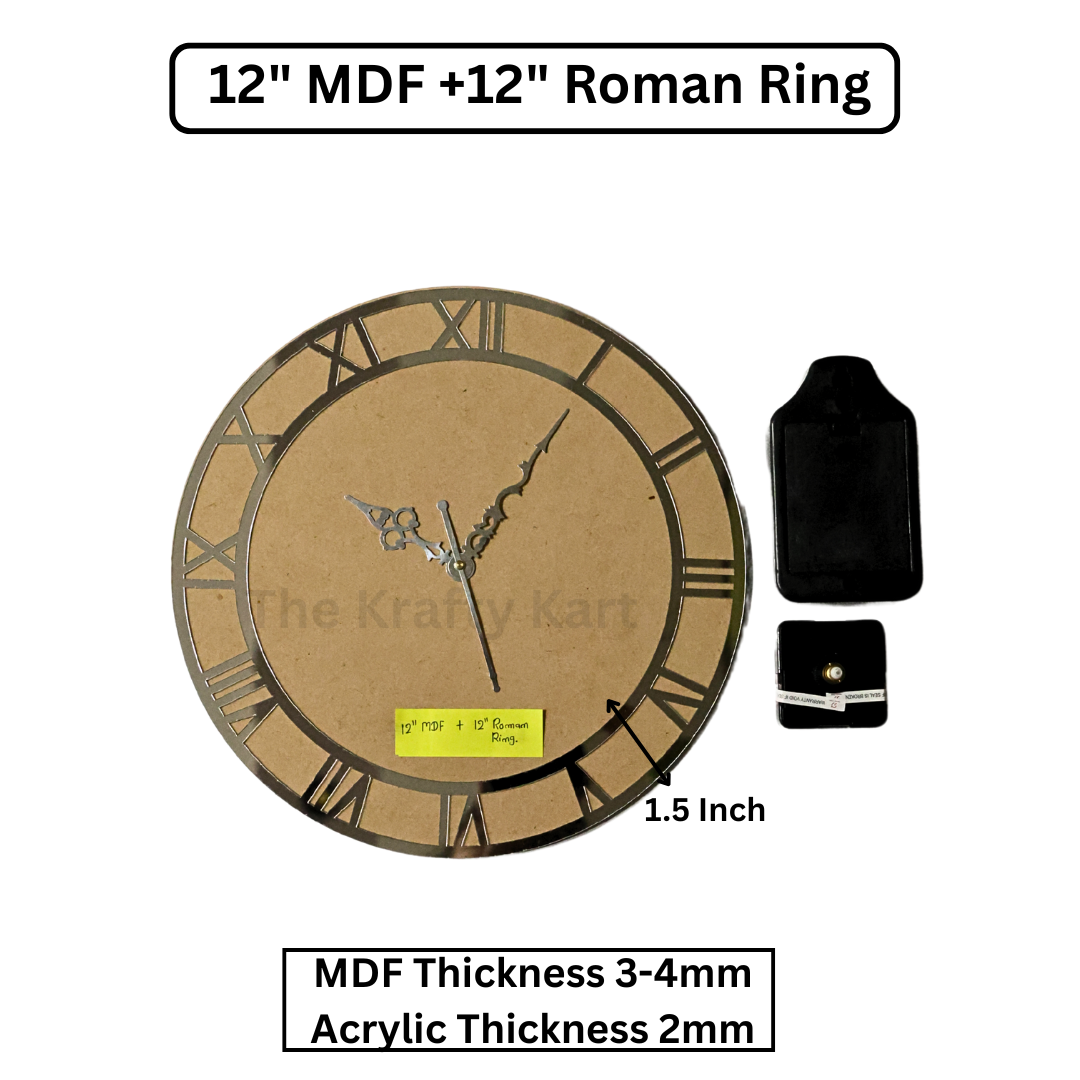 Border Roman Ring Clock Set