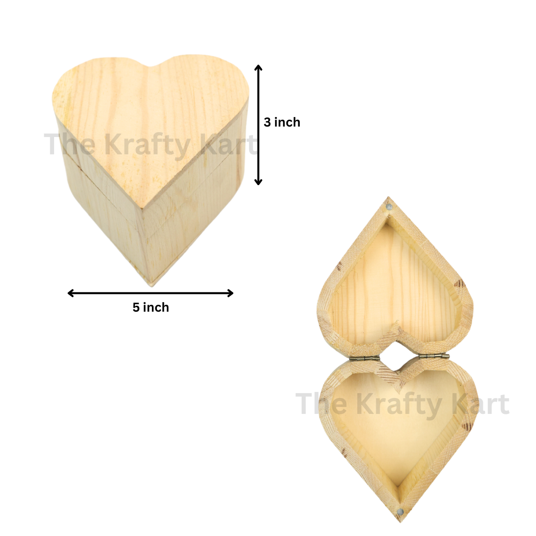 Wooden Box Heart Shape