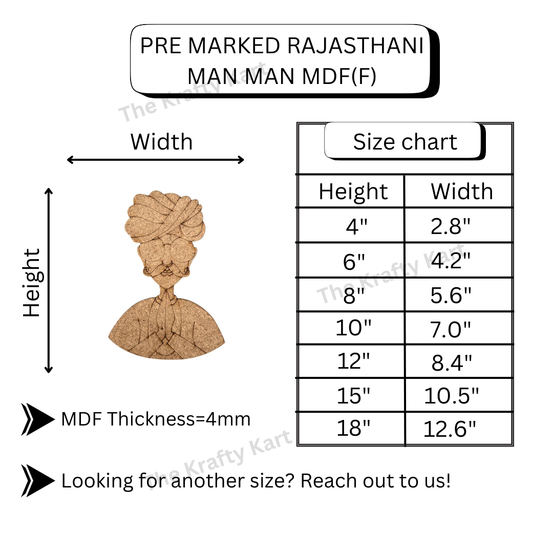 Pre Marked Rajasthani Man Mdf (F)