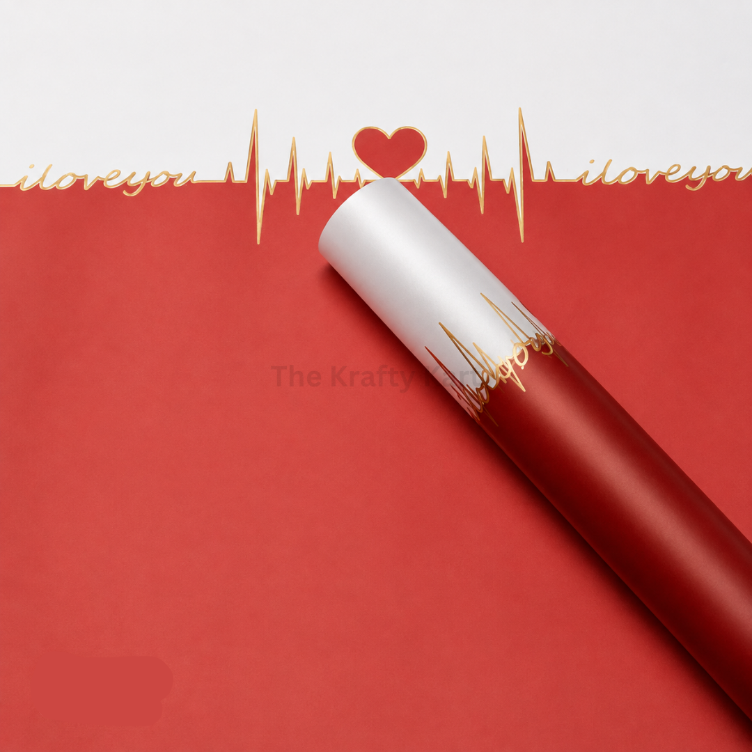 Wrapping Paper Plastic (Heartbeat)(5 Sheets)