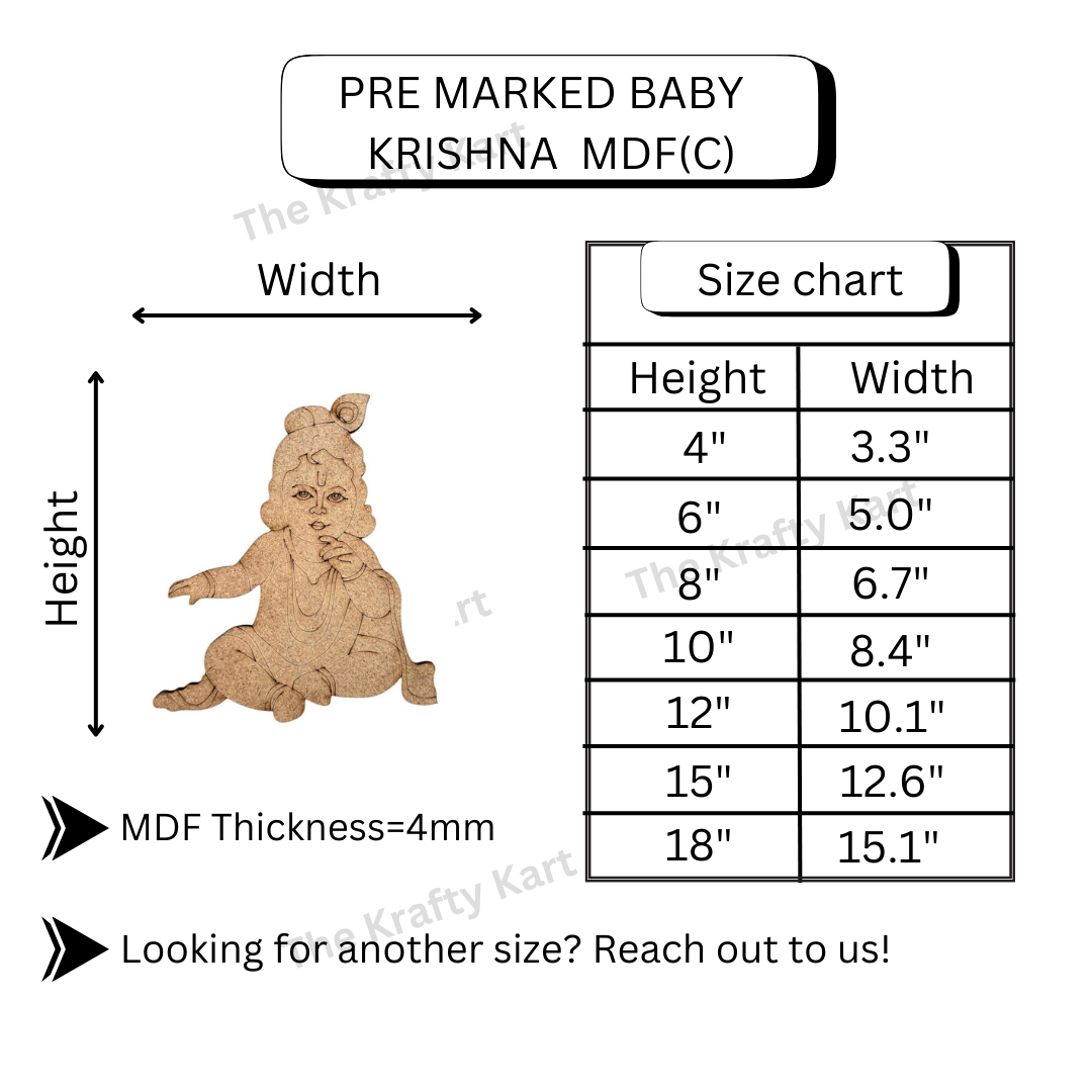 Pre Marked Baby Krishna Mdf (C)