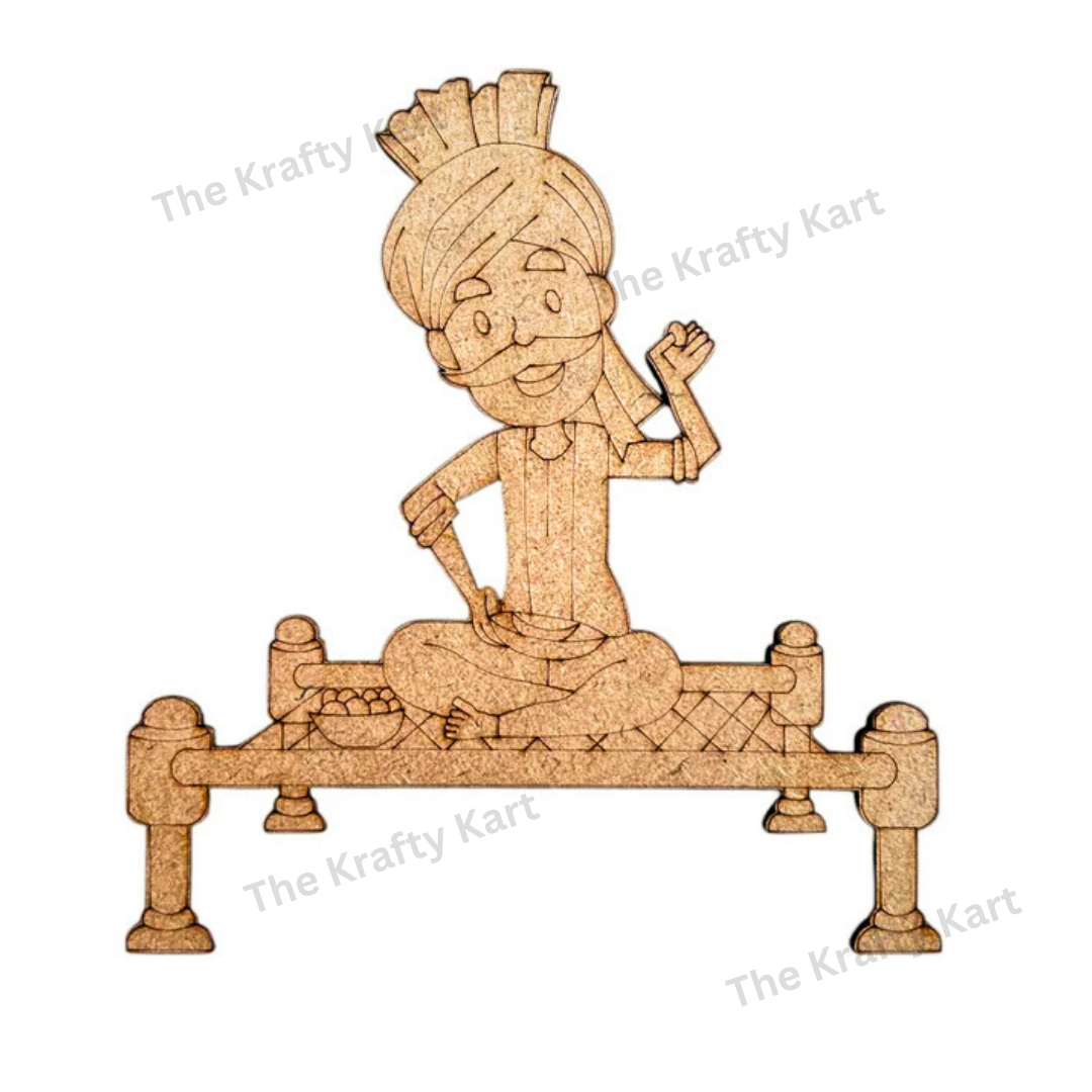 Pre Marked Haryanvi Man On Charpai Mdf