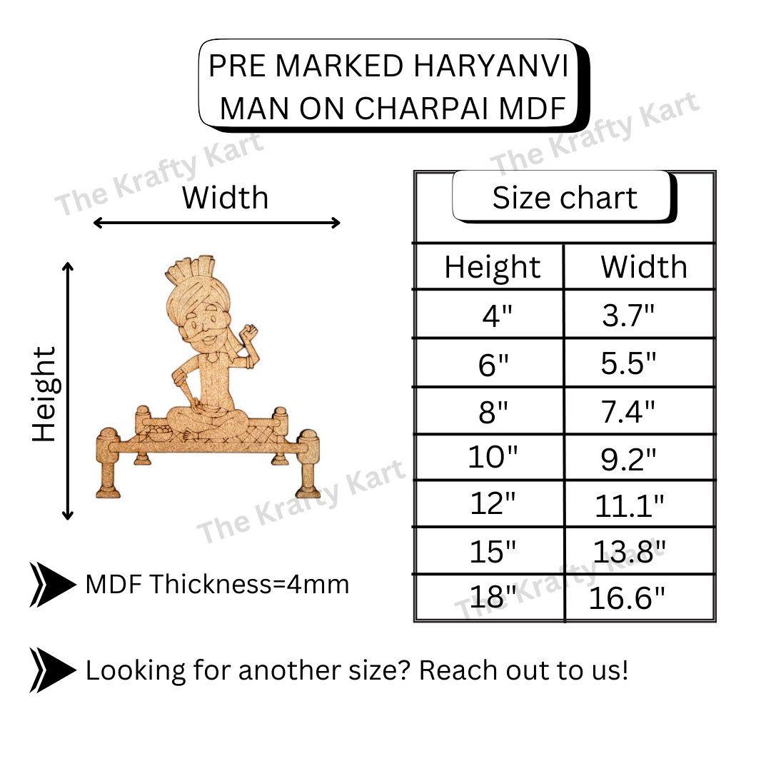 Pre Marked Haryanvi Man On Charpai Mdf