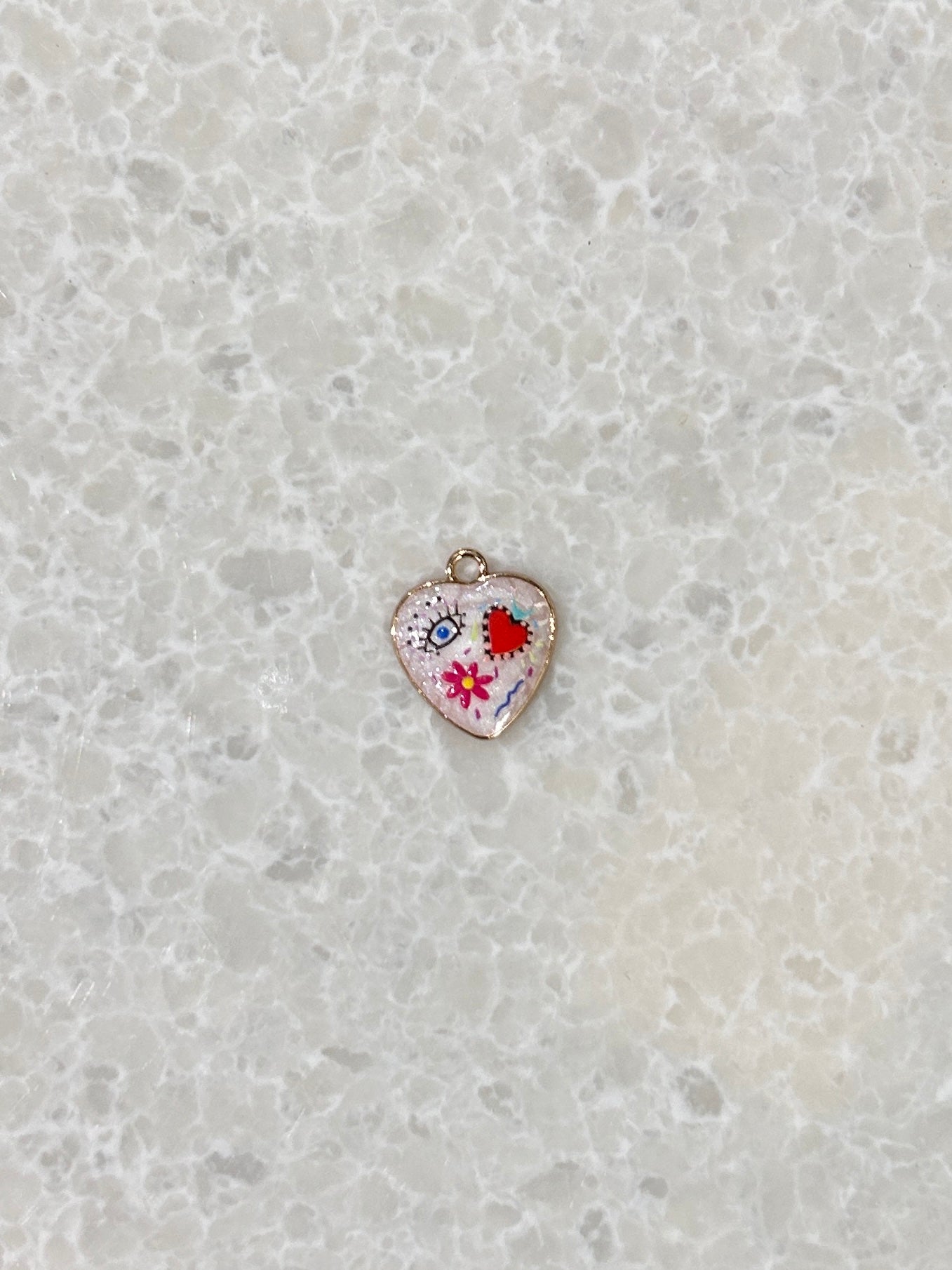 CHARM - MINI HEART EVIL EYE  (46)