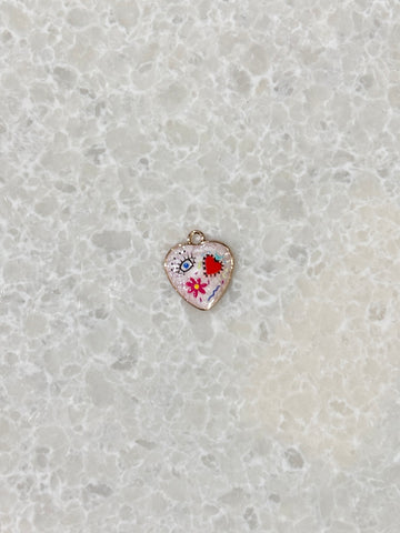 CHARM - MINI HEART EVIL EYE  (46)