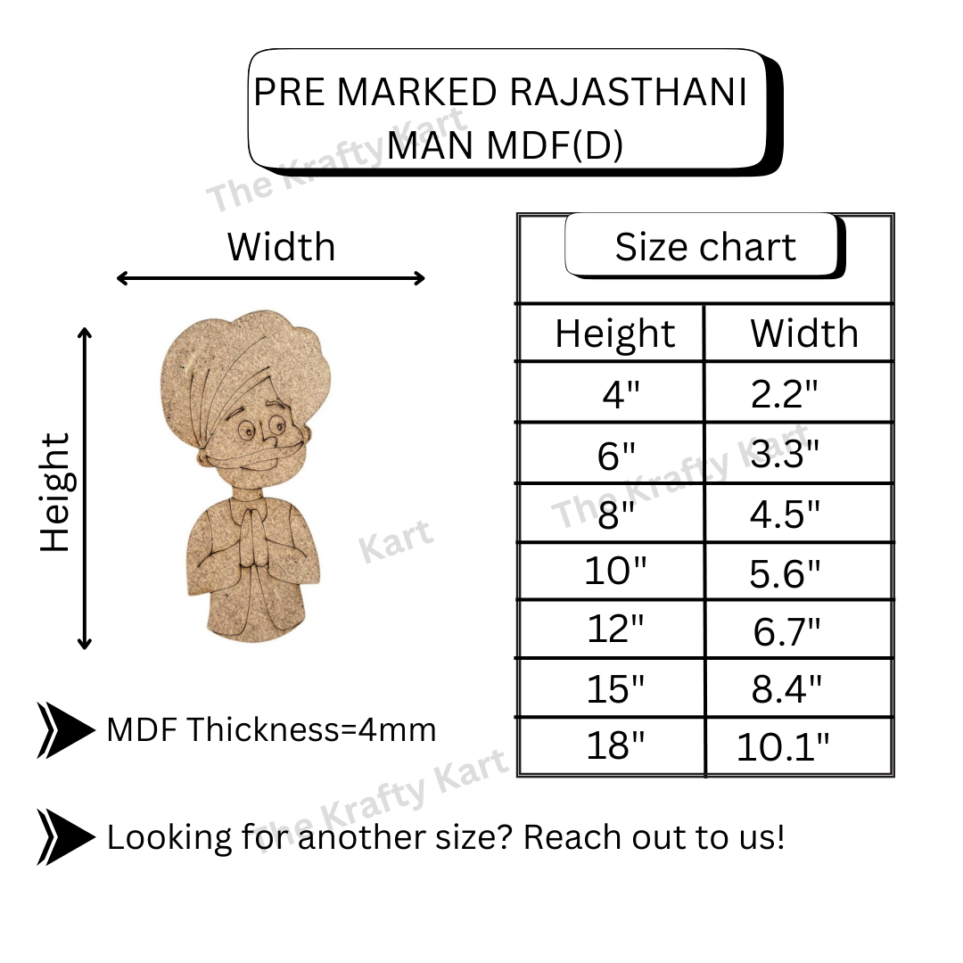 Pre Marked Rajasthani Man Mdf (D)
