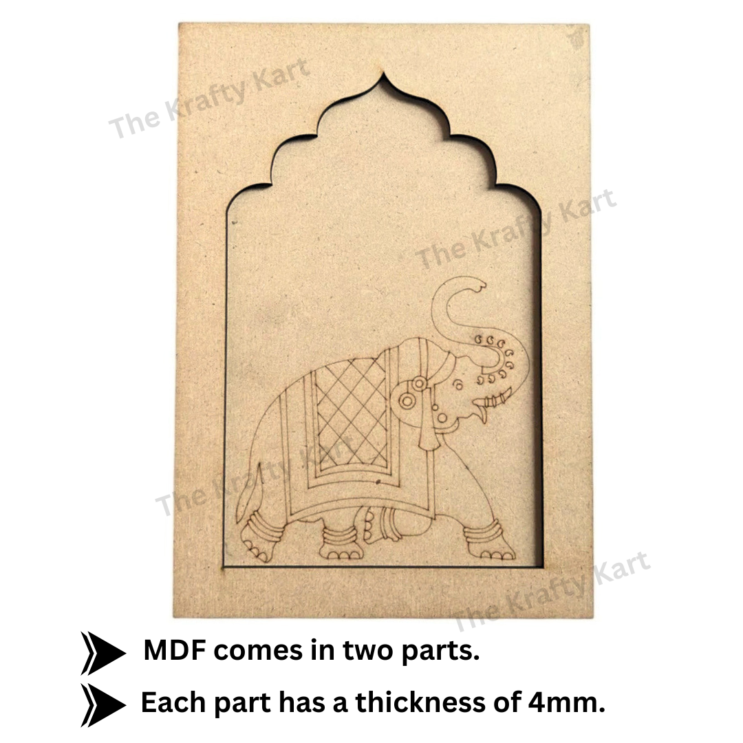 Pre Marked Mdf - Elephant (A) (Jharokha)