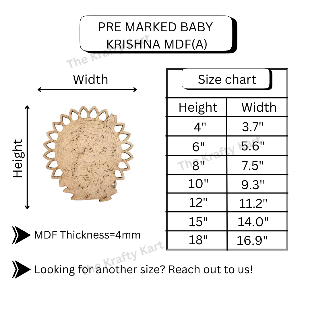 Pre Marked Baby Krishna Mdf (A)