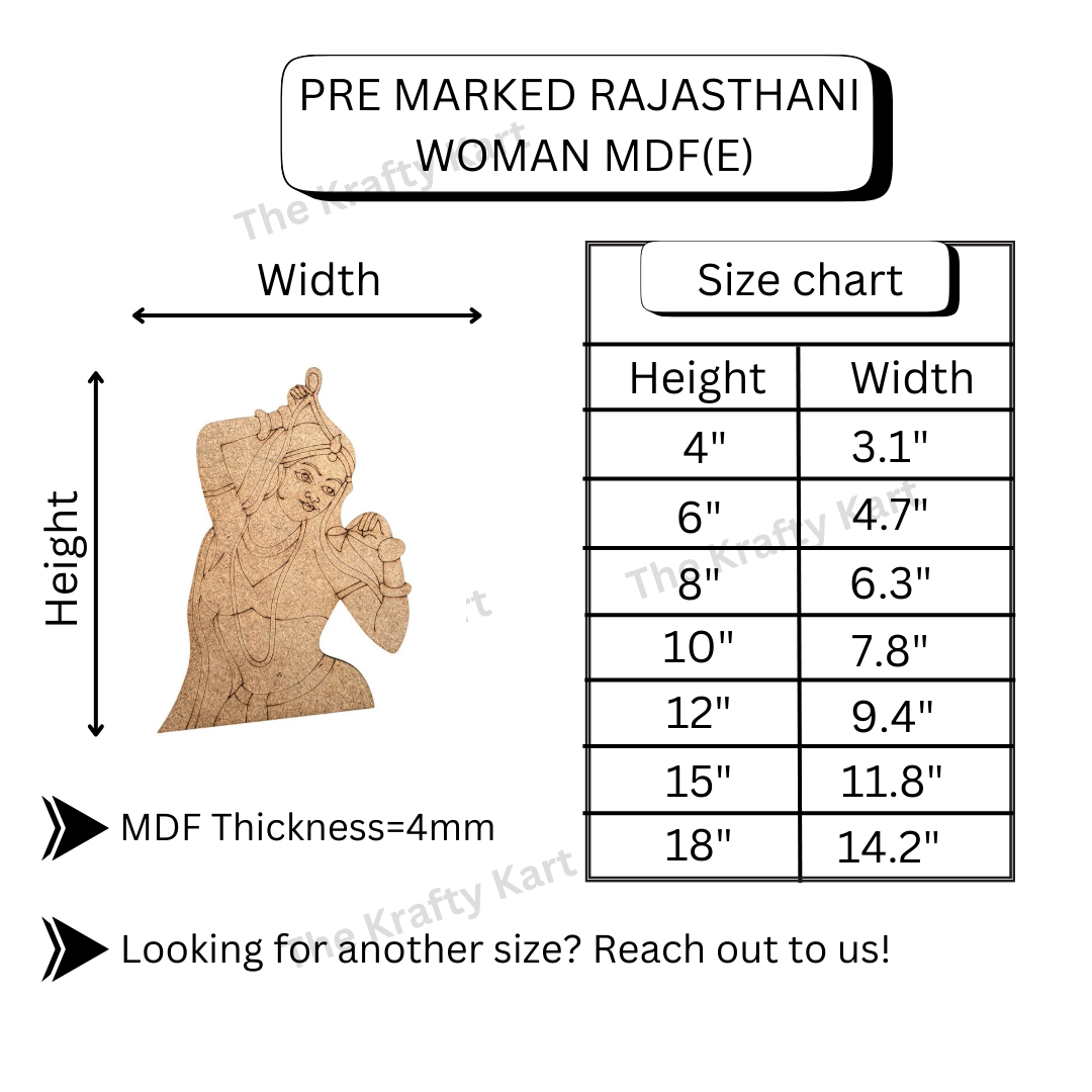 Pre Marked Rajasthani Woman Mdf (E)
