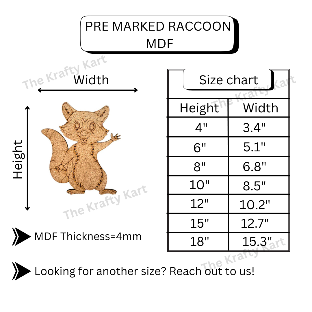 Pre Marked Raccoon Mdf