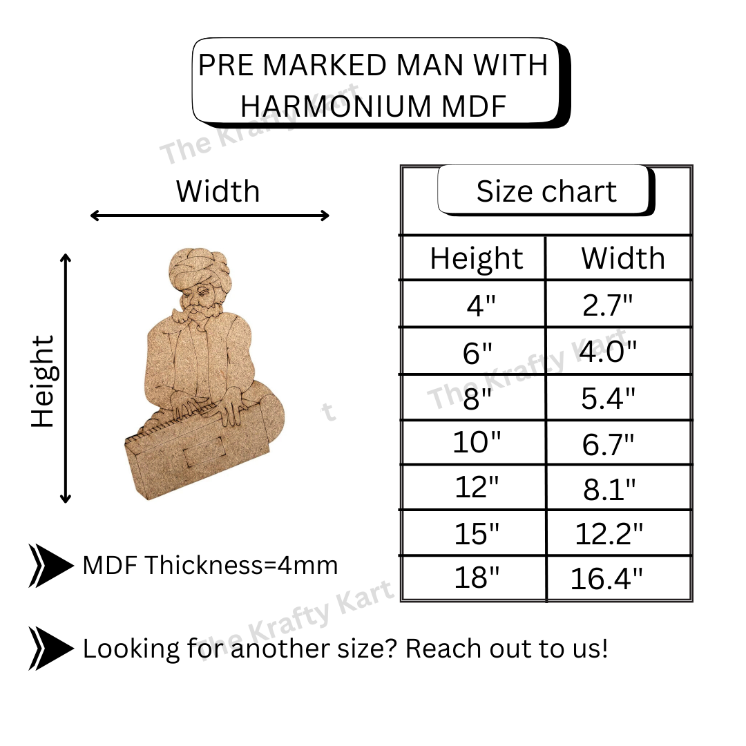Pre Marked Man With Harmonium Mdf