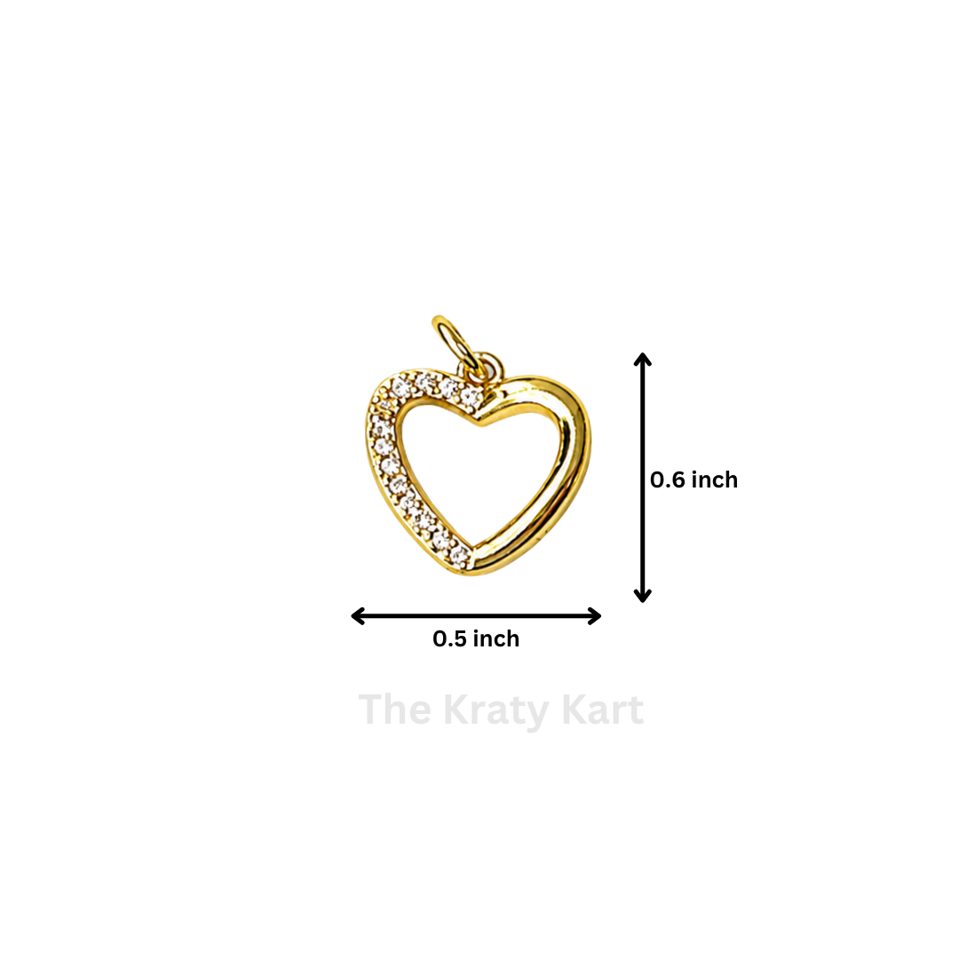Anti-Tarnish Heart Charm Pendant (J)