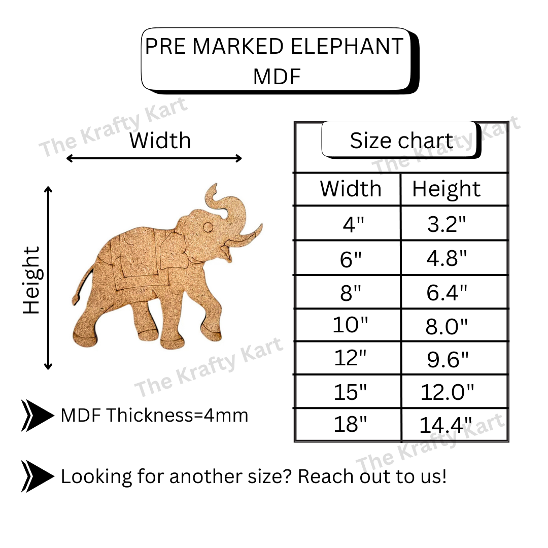 Pre Marked Elephant Mdf