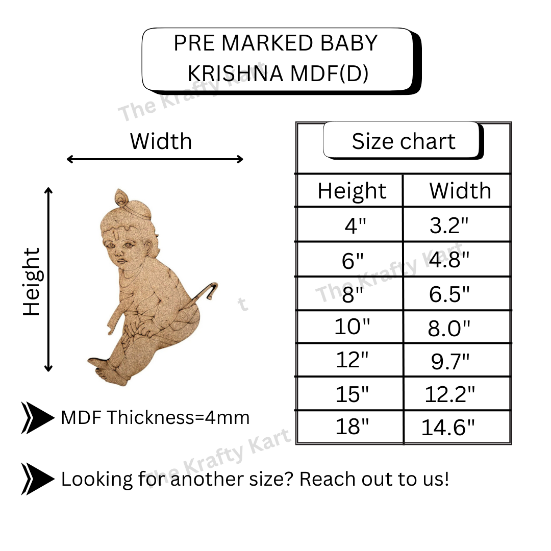 Pre Marked Baby Krishna Mdf (D)