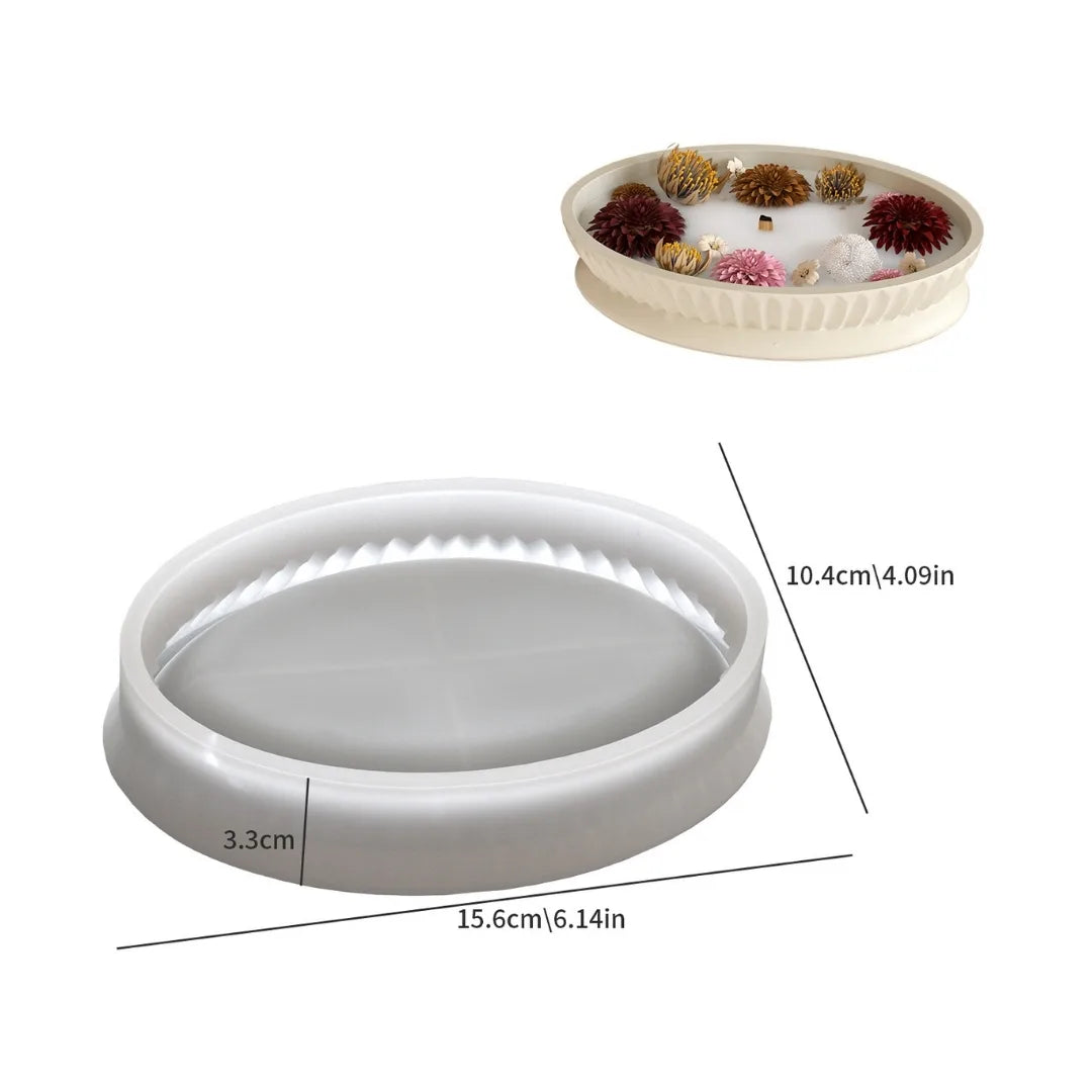 Striped Oval Deep Tray Mould