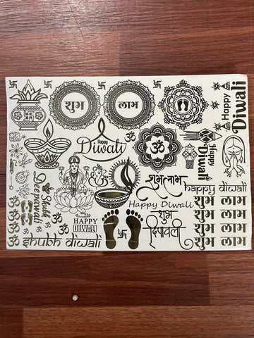 METAL STICKER - A5 DIWALI SHEET