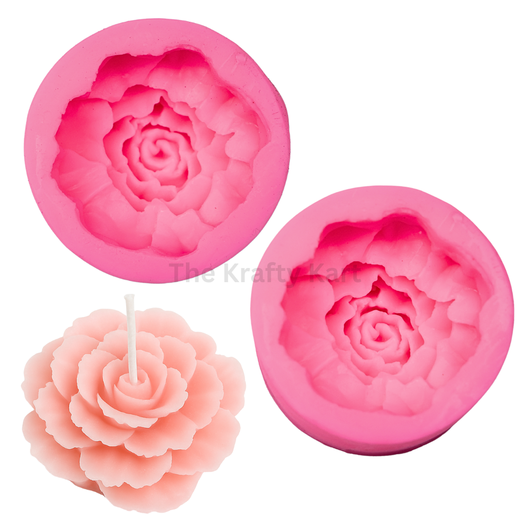 Rose Flower Pink Candle Mould (B)