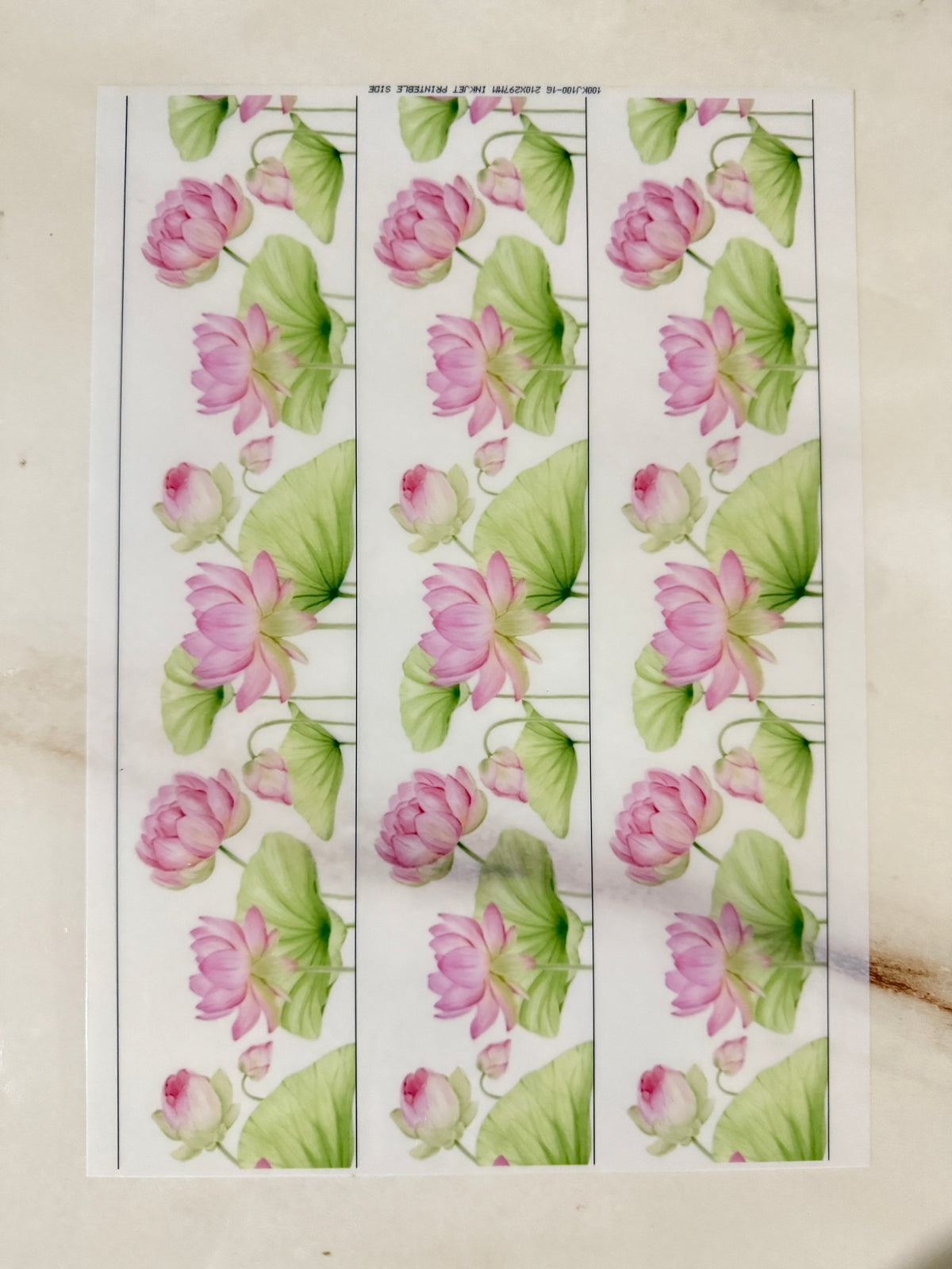 A4 Insert Sheet - Lotus (F)