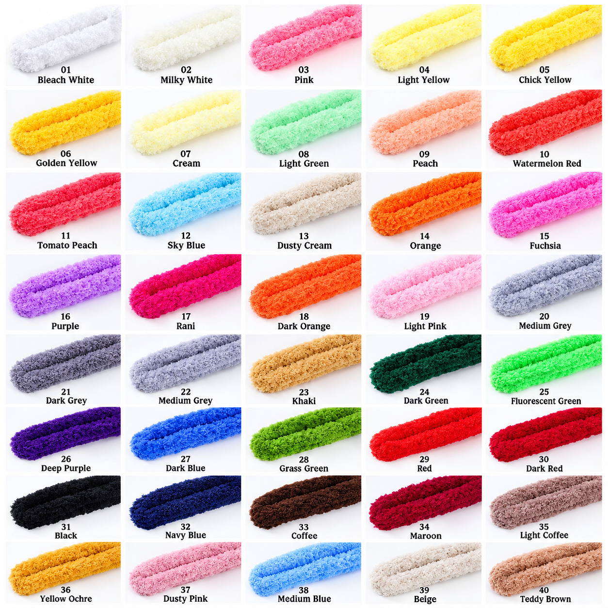 Coral Fleece Pipe Cleaners (1Mtr)