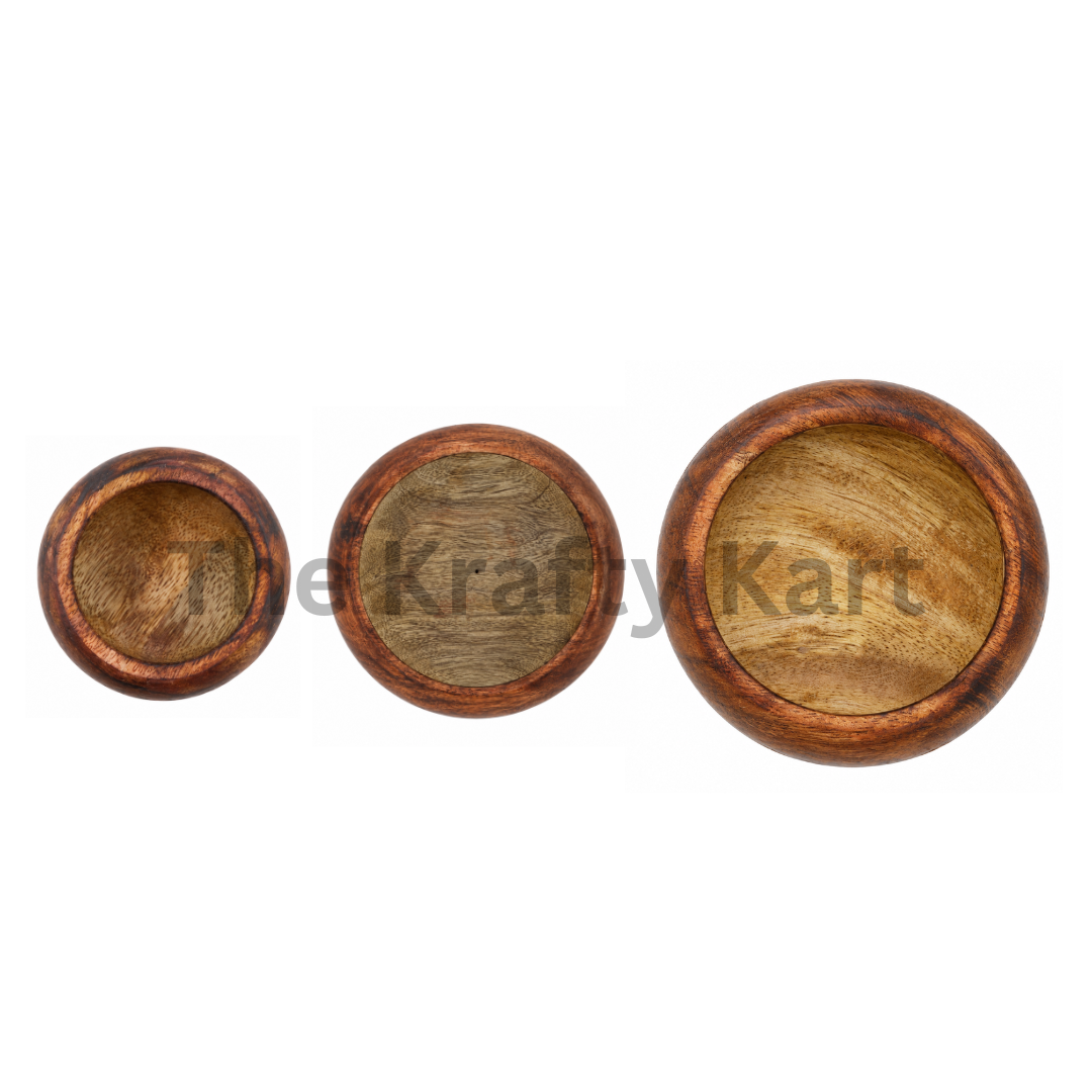 Wooden Candle Round Curve Bowl