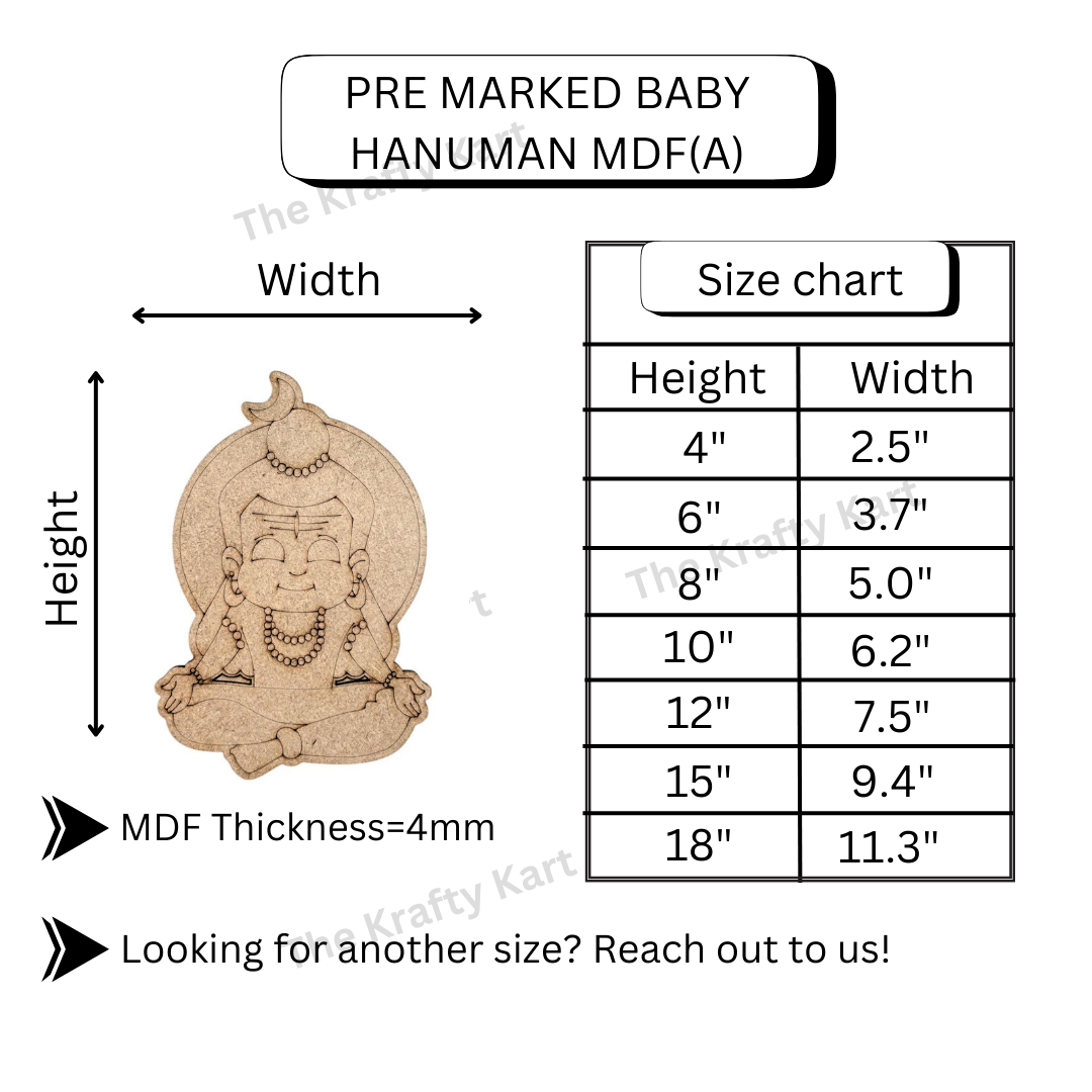 Pre Marked Baby Hanuman Mdf (A)