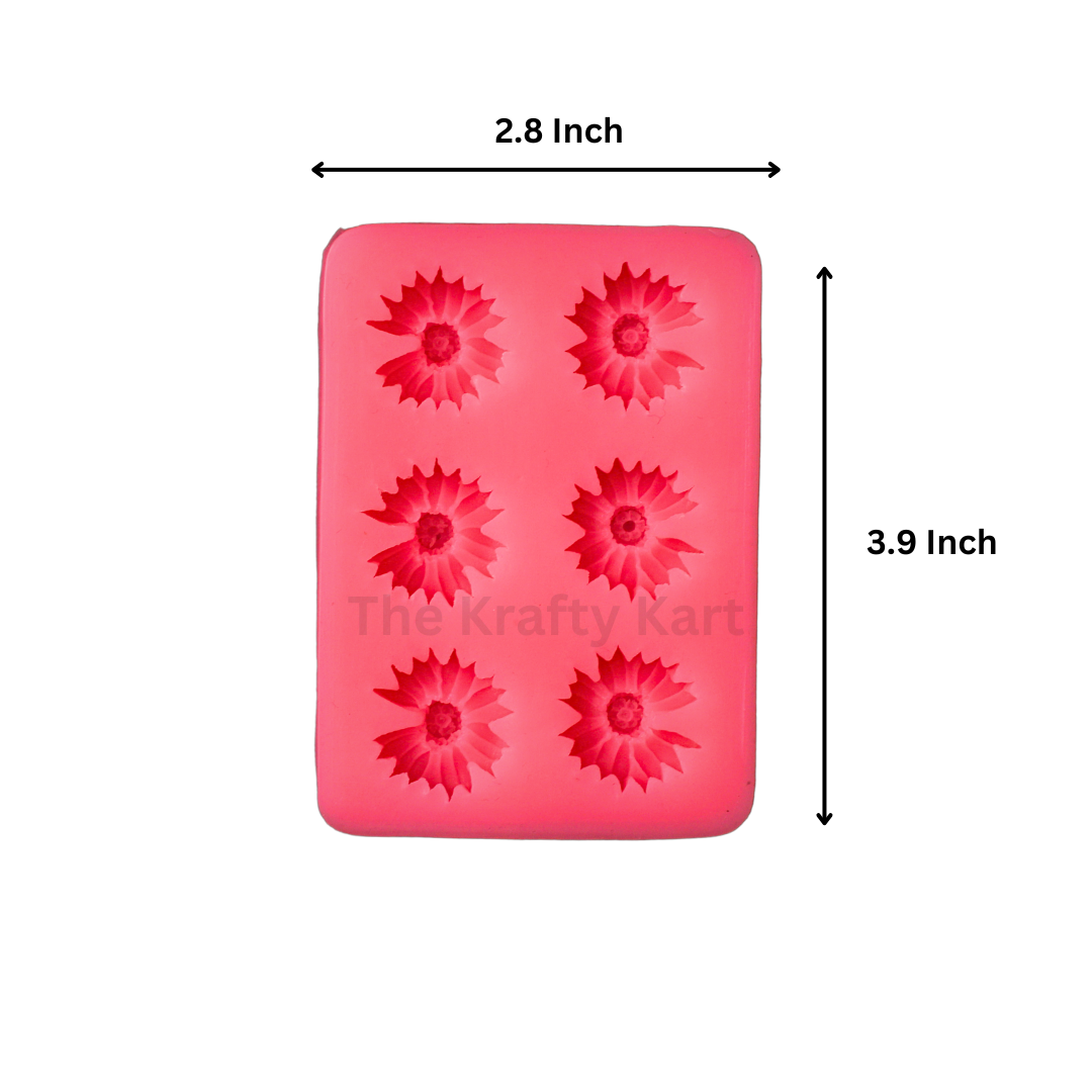 6 Cavity Flower Pink Candle Mould