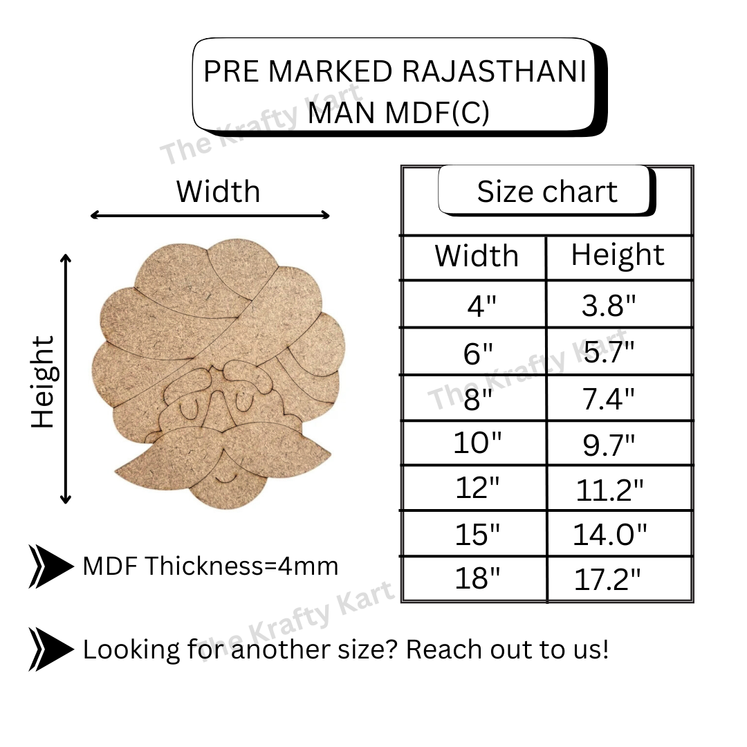 Pre Marked Rajasthani Man Mdf (C)