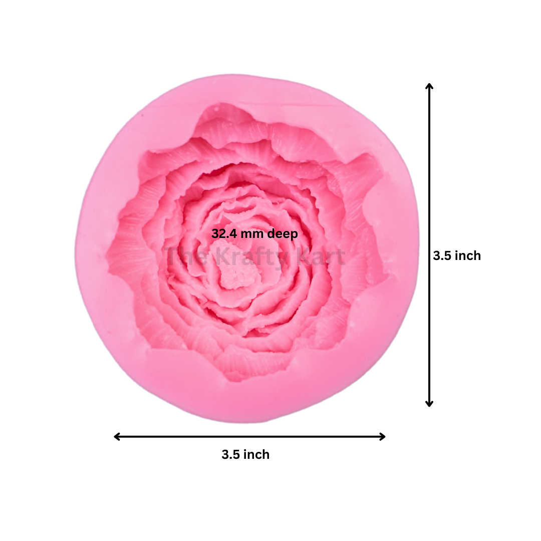 Rose Flower Pink Candle Mould
