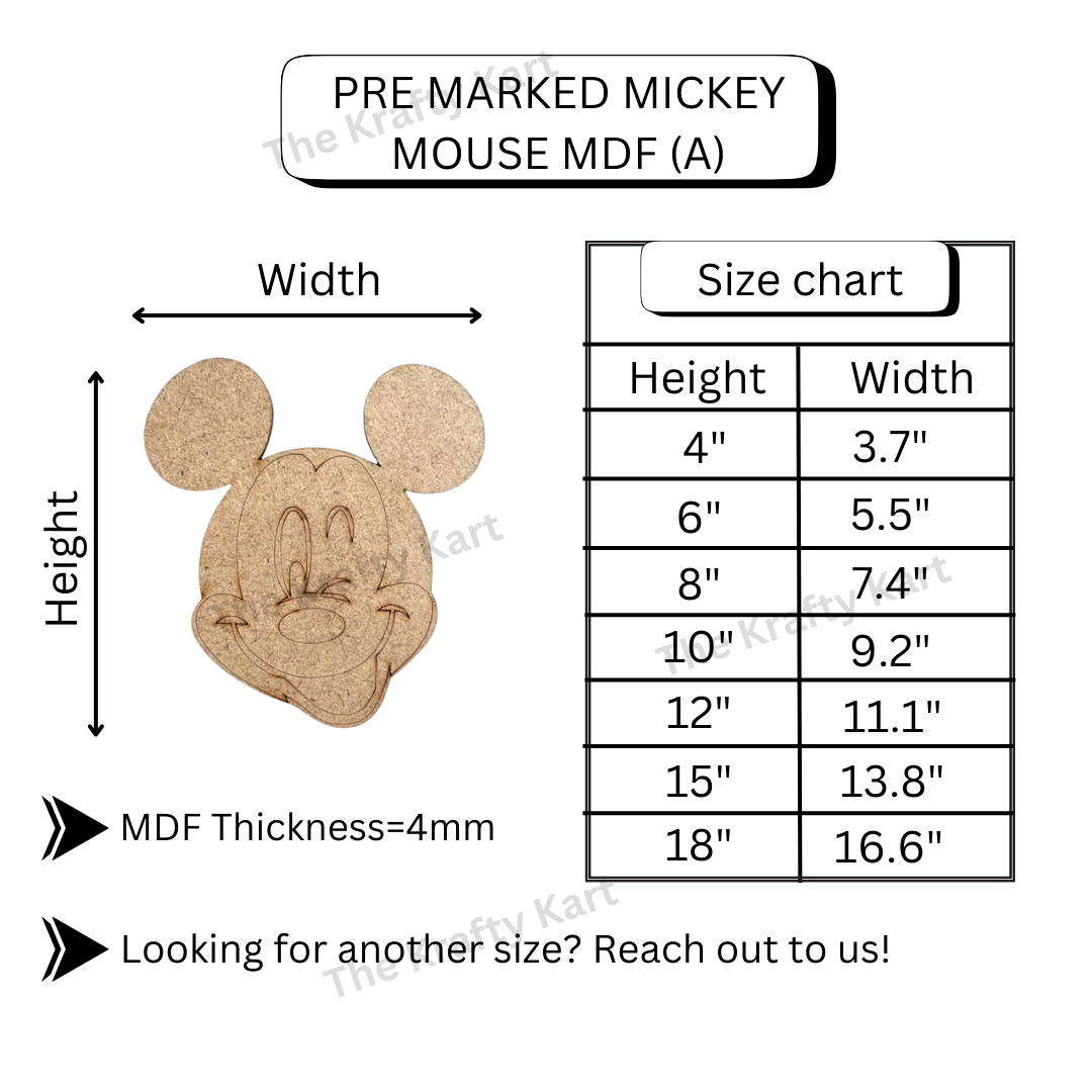 Pre Marked Mickey Mouse Mdf (A)