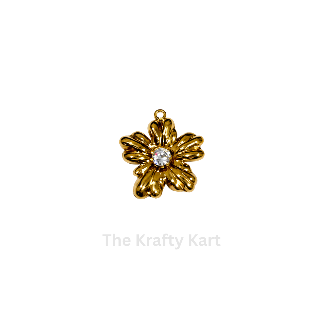 Anti-Tarnish Floral Charm Pendant