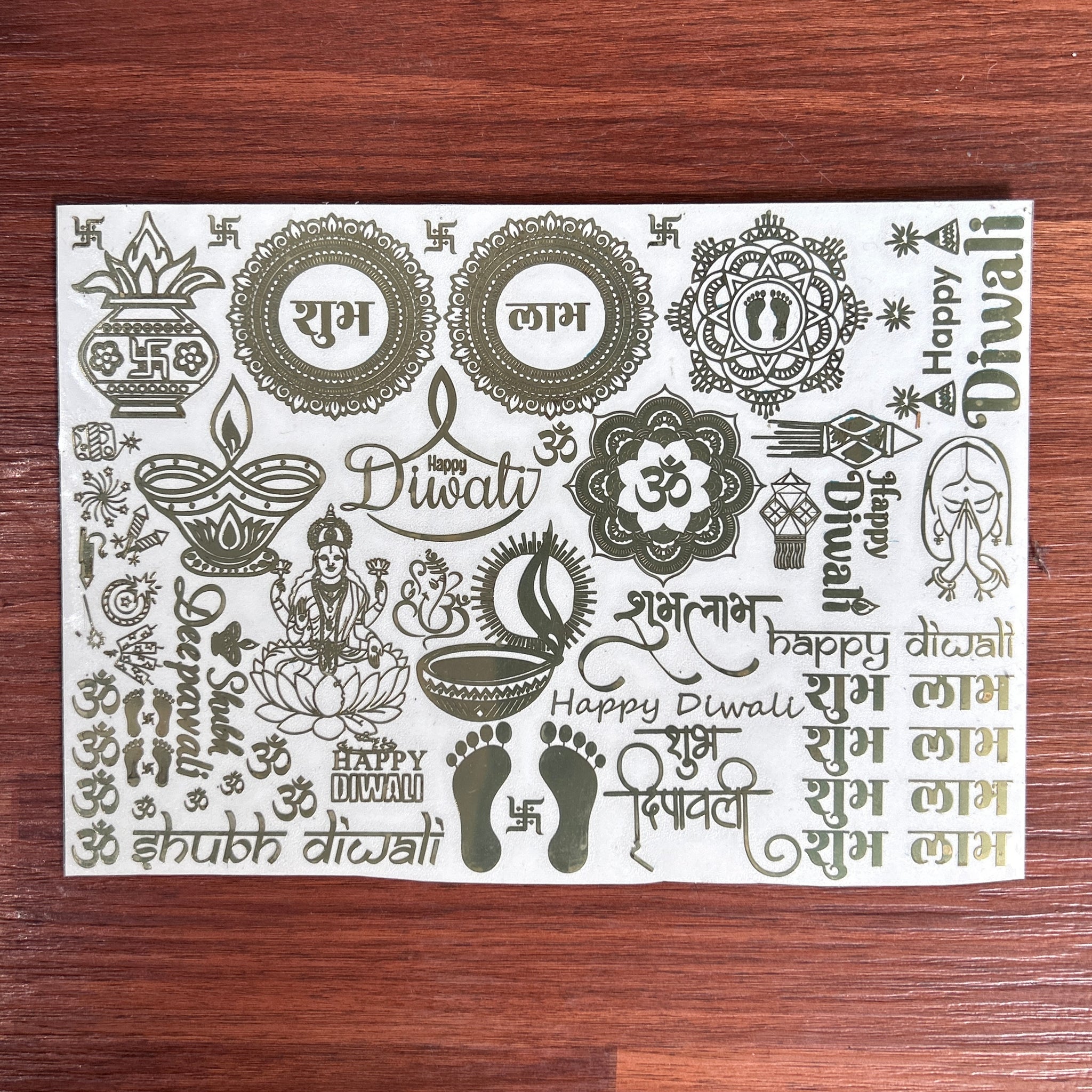 METAL STICKER - A4 DIWALI SHEET