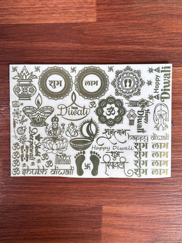 METAL STICKER - A4 DIWALI SHEET