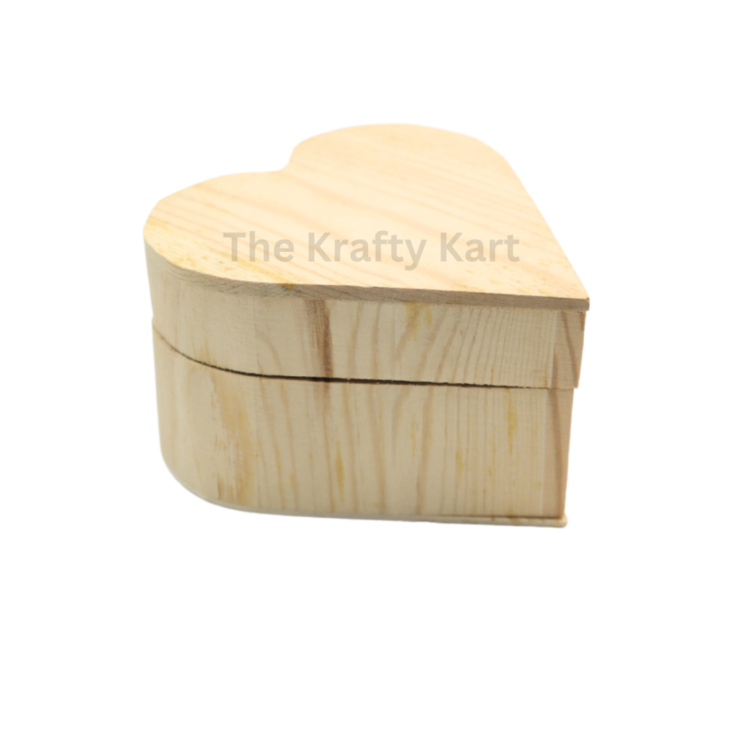 Wooden Box Heart Shape