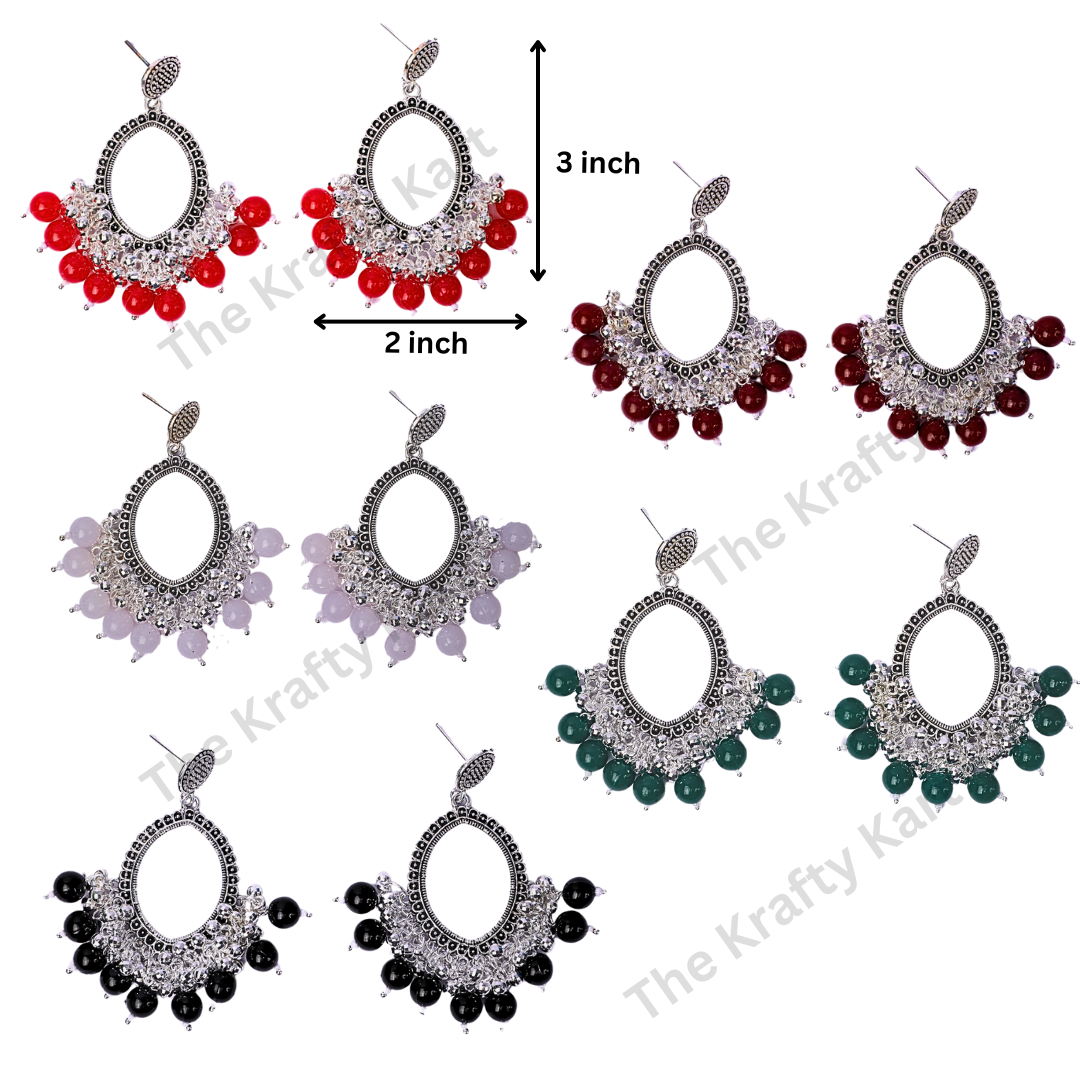 Colourful Oval Resin Jhumka