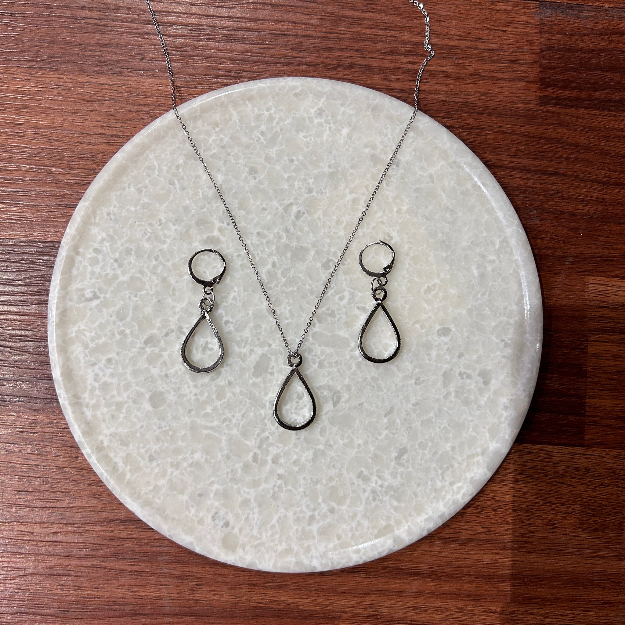 EARRING & PENDANT SET (SILVER)