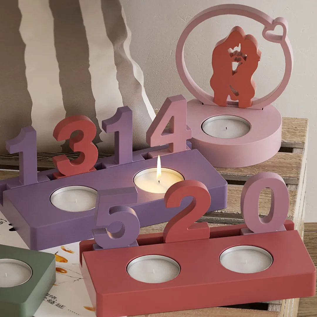 Birthdate T-Light Holder Set of 3 Mould