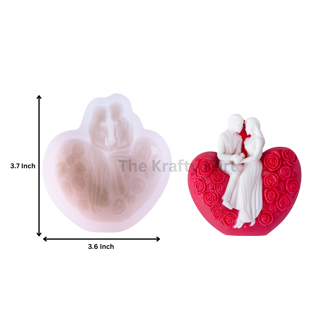 Couple Heart Candle Mould