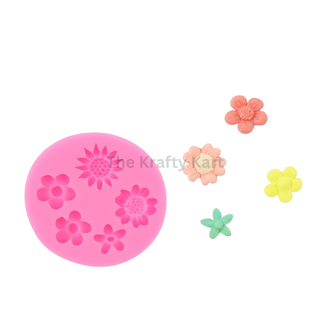 5 in 1 Pink Candle Mould