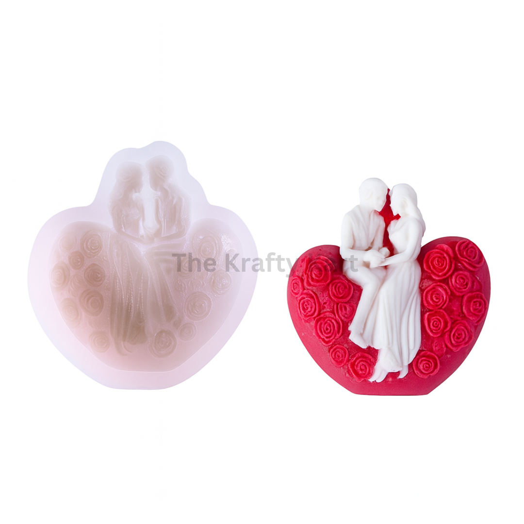 Couple Heart Candle Mould
