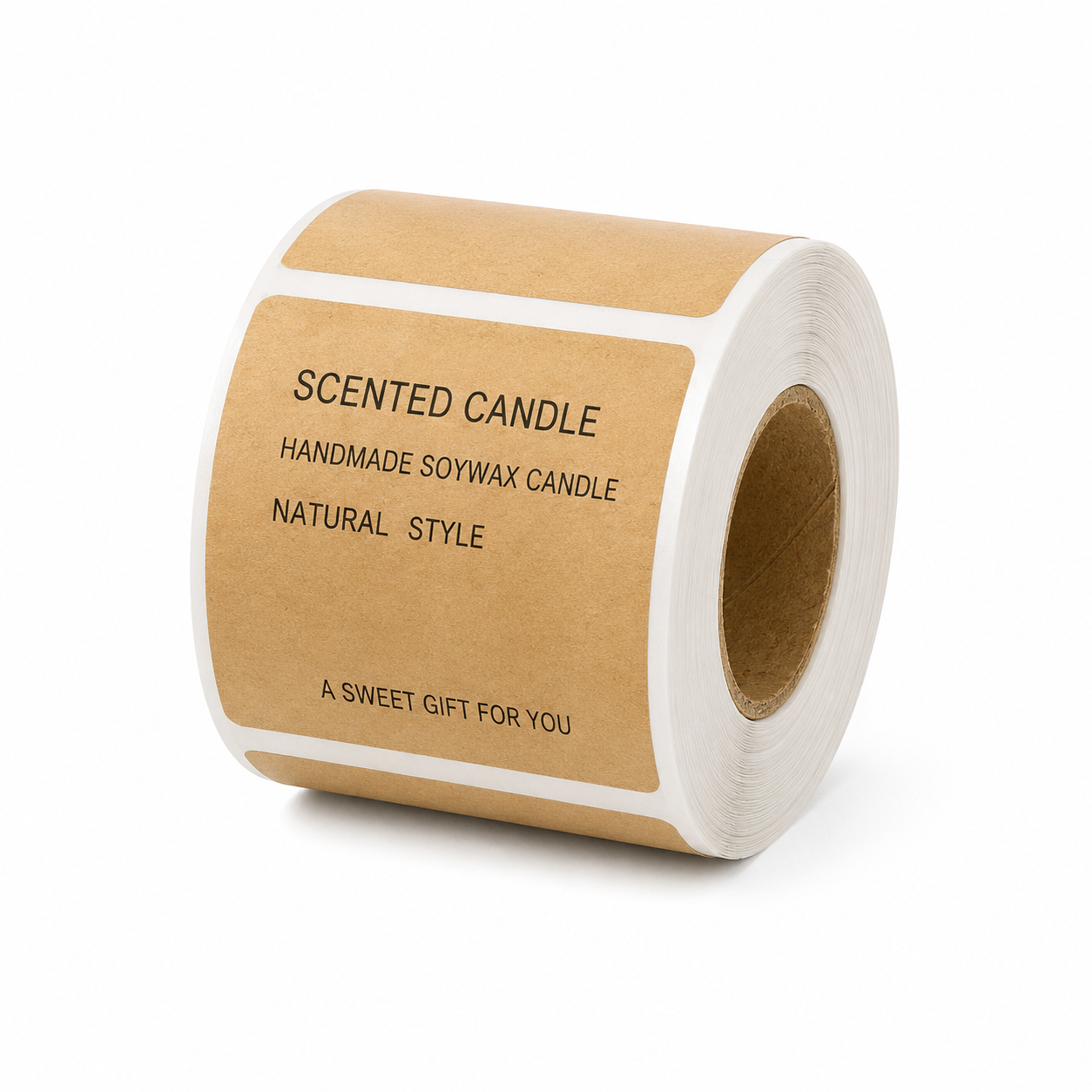 Scented Candle Kraft Label Sticker Roll For Candle Packaging
