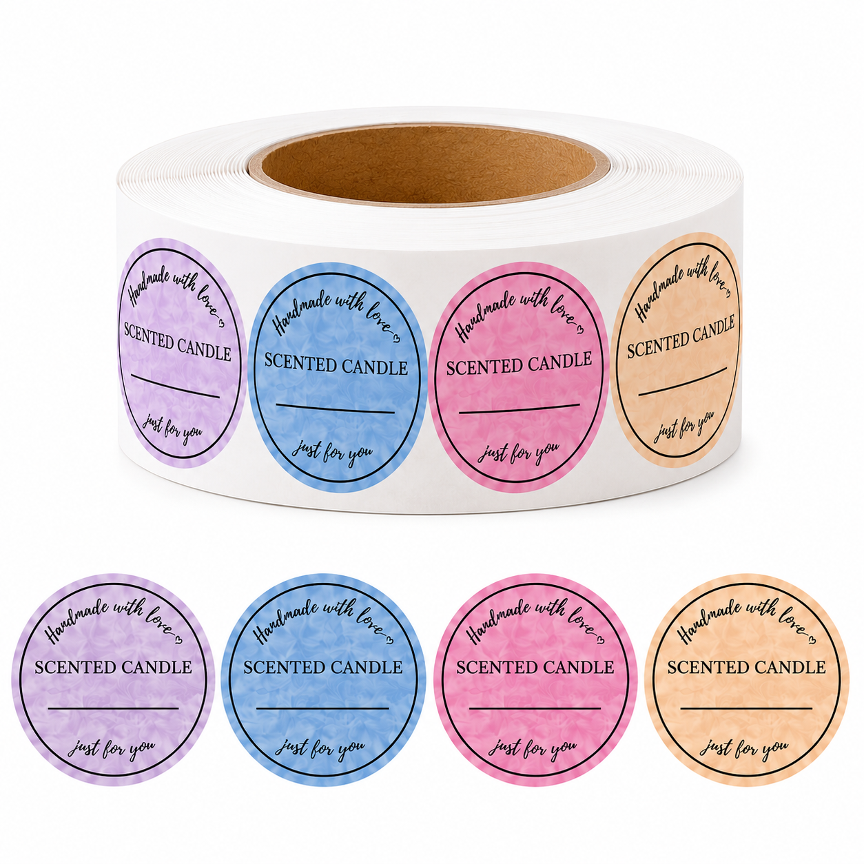 Scented Candle Label Sticker Roll (Handmade With Love)