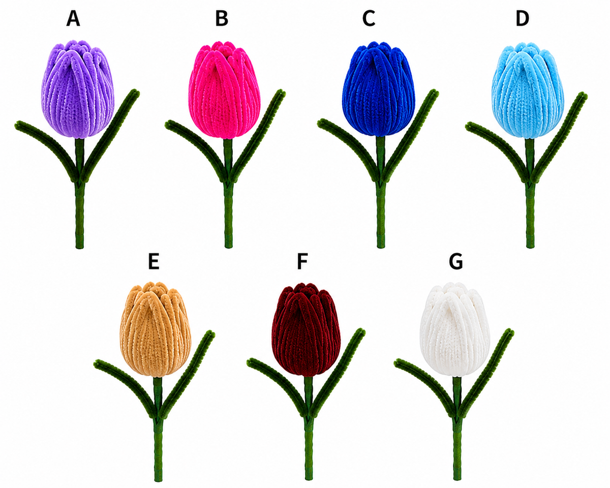 Readymade Pipe Clearner Flower (Tulip) (2pcs)