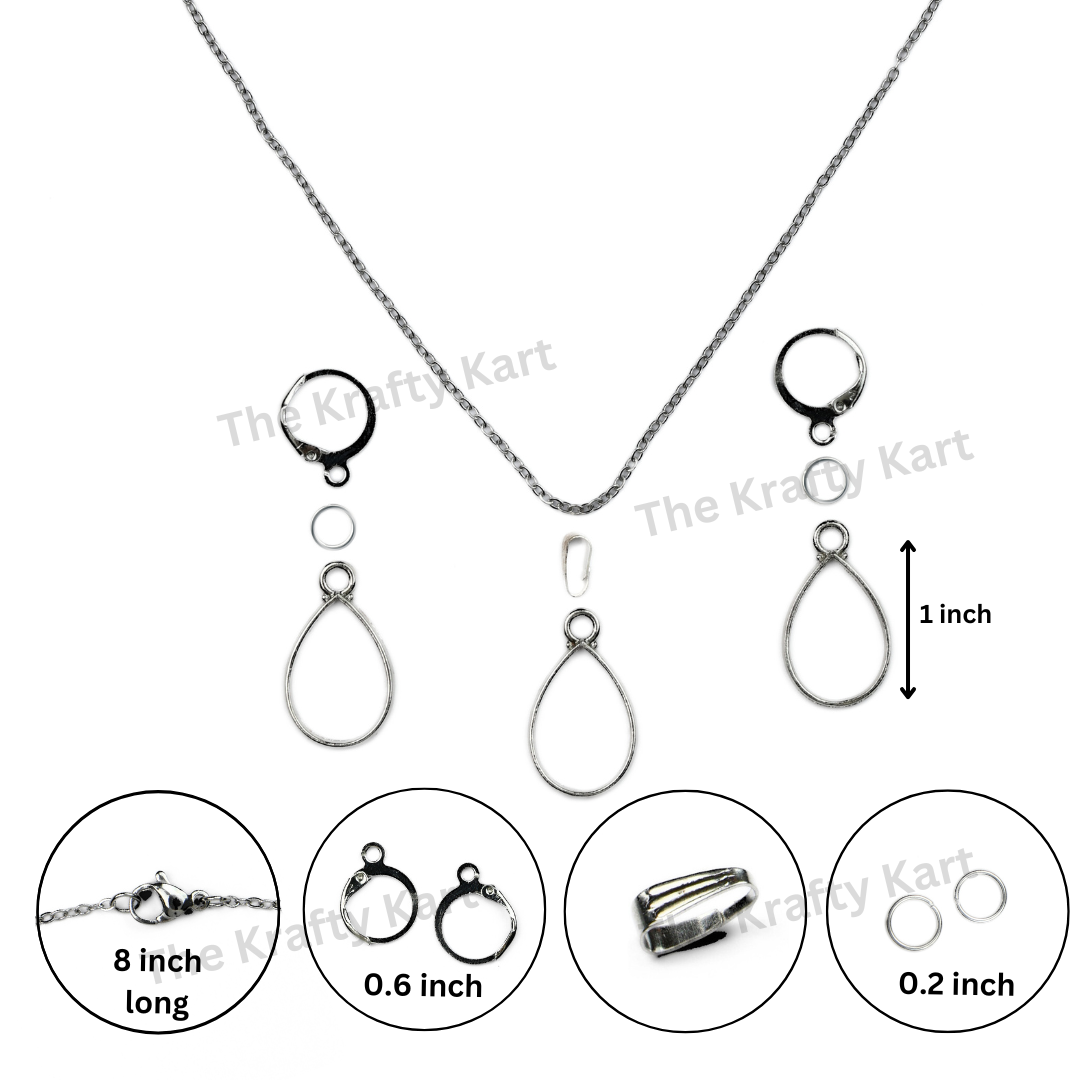 Earring & Pendant Set (Silver)