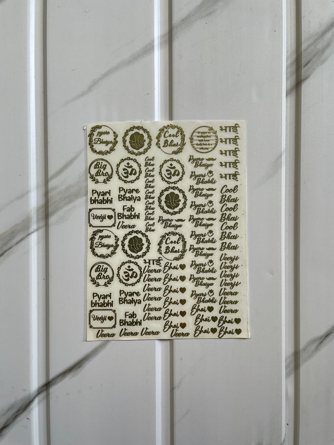 Metal Sticker - Rakhi for Resin Art – A4, A5 & A6 Sizes | The Krafty Kart