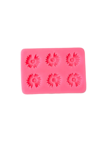 6 CAVITY FLOWER PINK CANDLE MOULD