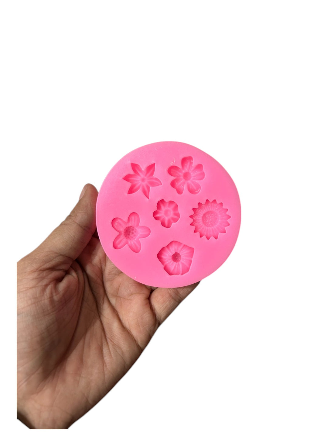 5 CAVITY FLOWER PINK CANDLE MOULD