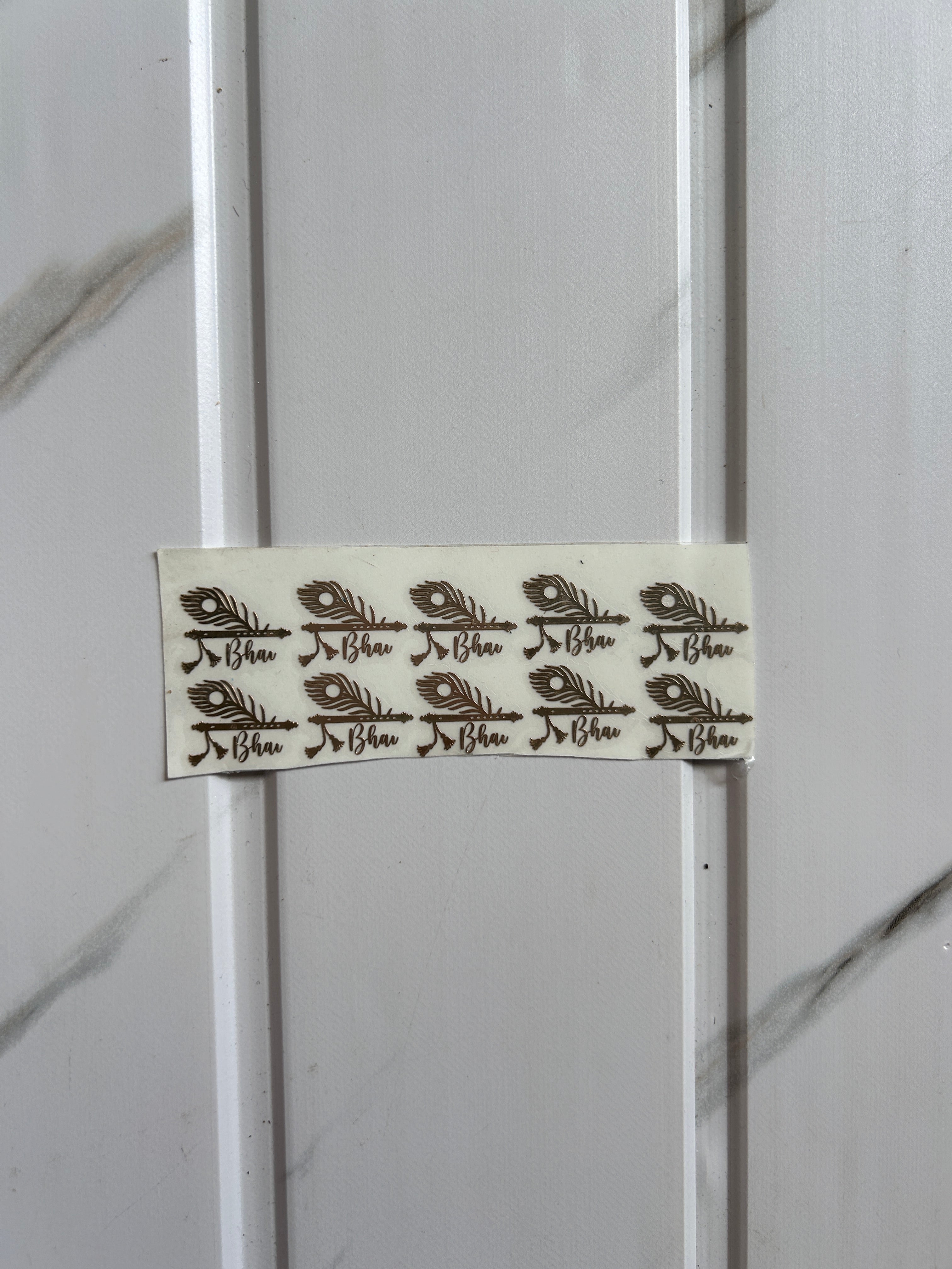 Rakhi Metal Sticker - Bhai With Morpankh