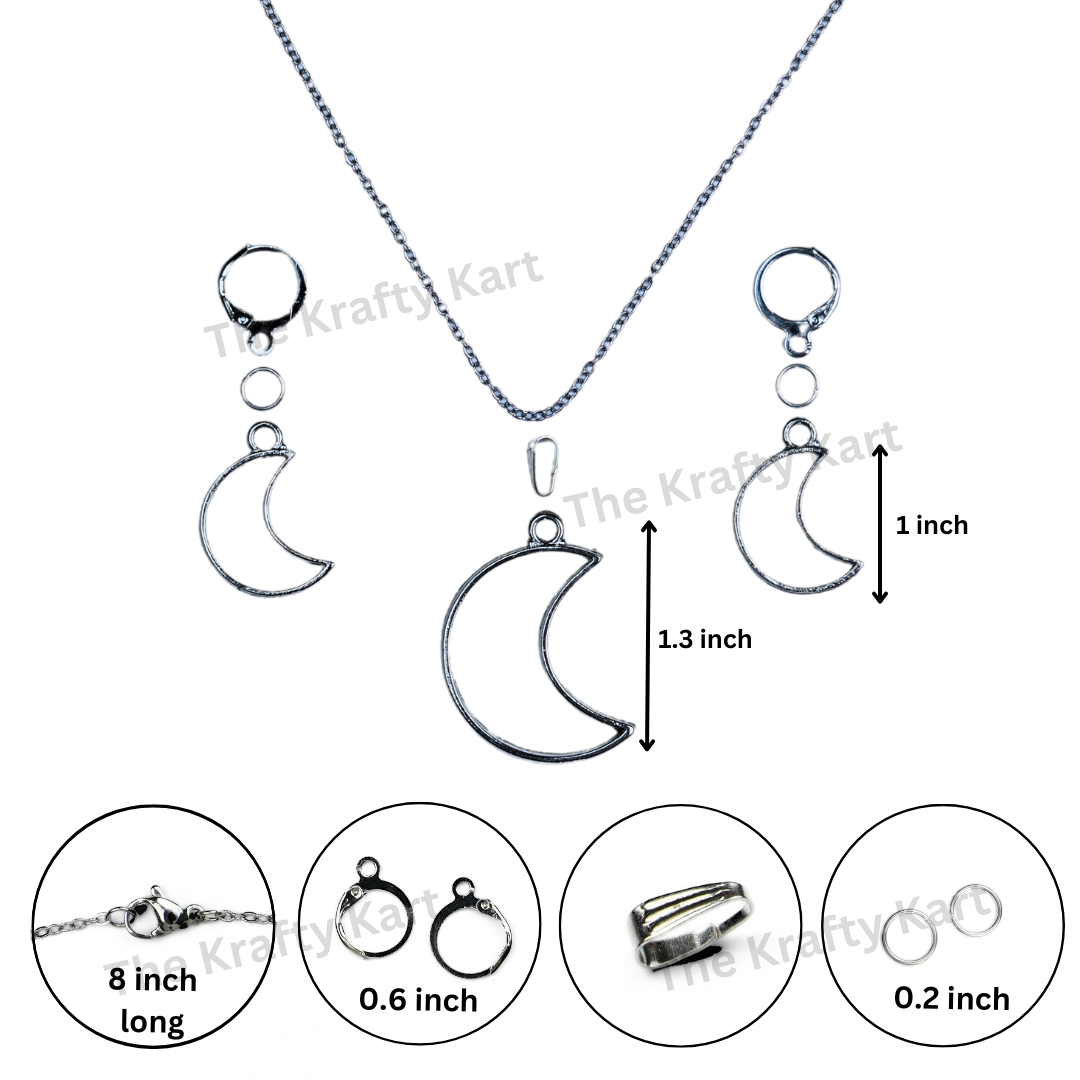 Big Pendant & Earring Set (Silver)